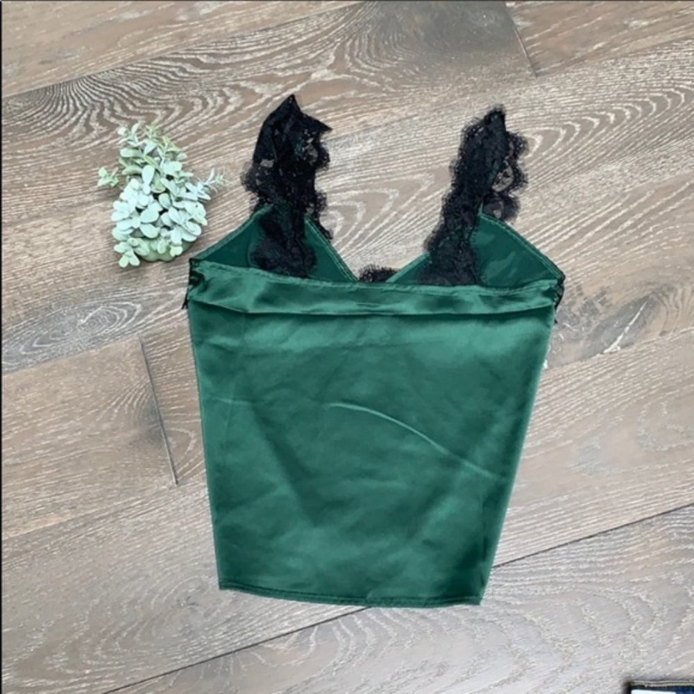 White Satin/Black Lace; Cami; Small, NEW - Picture 10 of 10